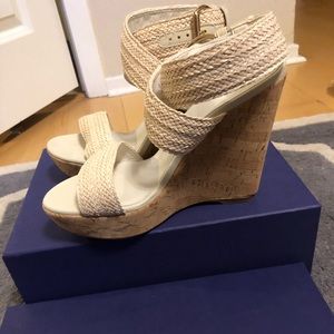 New Stuart Weitzman Ivory Encore Wedges